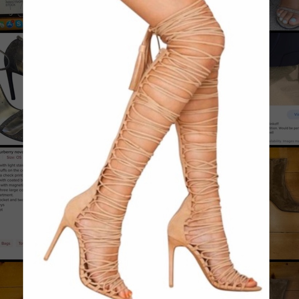 Jeffrey Campbell Tan Gladiator Heels